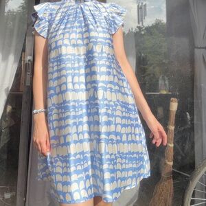 JODIFL Blue and Cream Floral Dress
